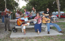 Bluegrass band jam session