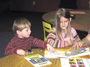 Carsten and Abby at the reading table