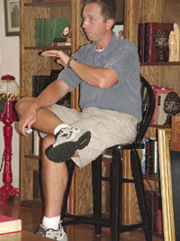 Jeff Myers sitting at home